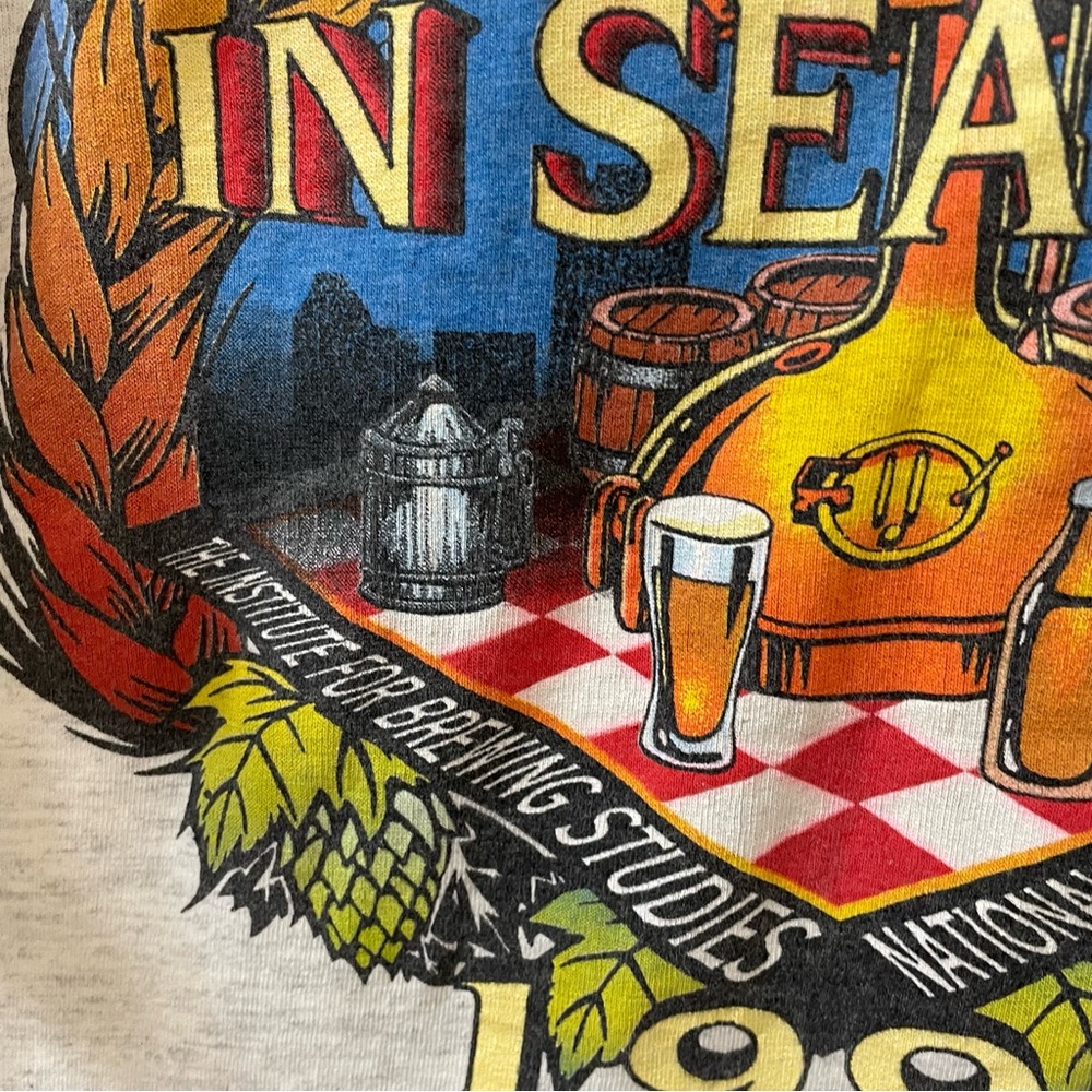 Institute for brewing reigns in the flavor Seattle 97 shirt gray vintage large - Picture 5 of 12